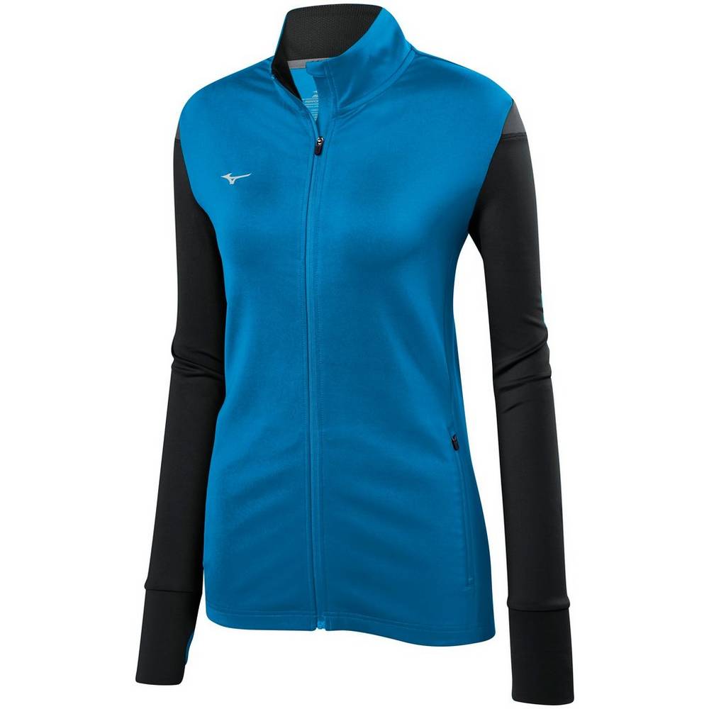 Mizuno Horizon Full Zip - Bayan Mont - Mavi/Siyah Türkiye (RQFNSE-523)